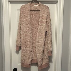 Umgee Blush Textured Open Cardigan NWOT